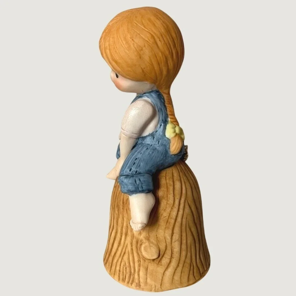 Enesco Precious Moments Country Cousins Porcelain Bell Girl Figurine Vintage